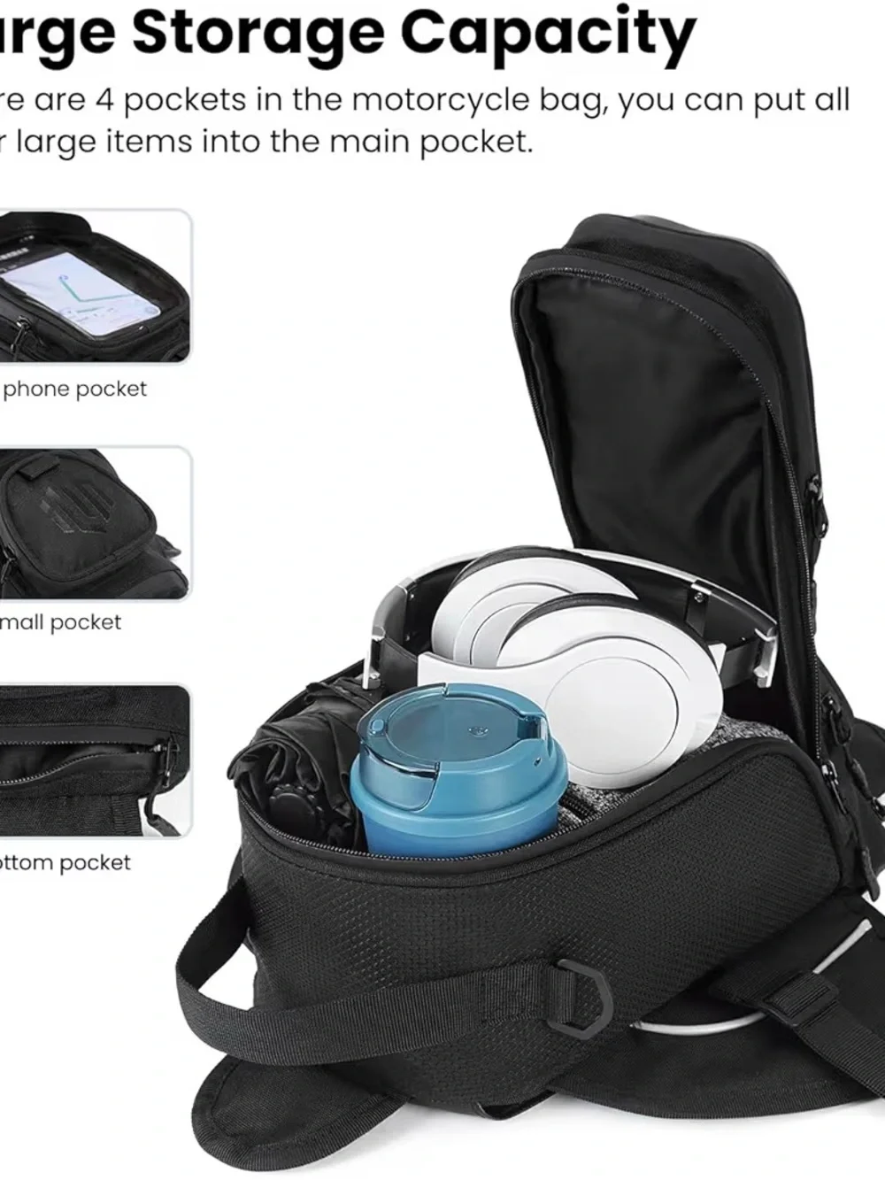 ILM BT01 Magnetic Motorcycle Tank Bag Waterproof Touchscreen Phone Pouch NWT
